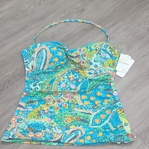 Tommy Bahama Paisley Tankini Top Size XS NWT